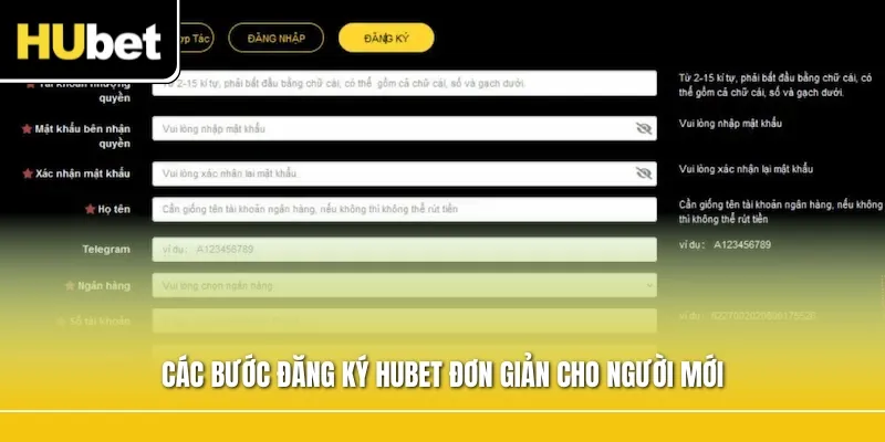 Các bước đăng ký Hubet đơn giản cho người mới